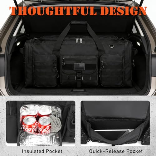 132L Extra Large Duffle Bag, Heavy Duty Sports Equipment Travel Duffel Bag | Perfect for Soccer Baseball Basketball Hockey Football Team Coaches & More - color: Black