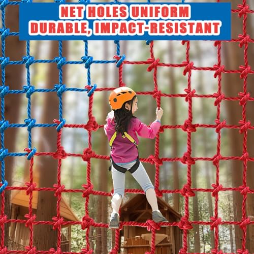Climbing Cargo Net, Polyester Playground Climbing Net, Heavy Duty Large Military Climbing Net for Kids Outdoor, Kids Safety Protection Net, Rope Ladder, Jungle Gyms, Swingset, Treehouse - size: 4ft x 8ft