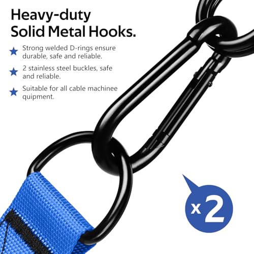 Exercise Handles, Cable Machine Handles for Gym Cable Attachments Training | 2 Pack Heavy Duty Handle with Non Slip Grip for Cable Machines, Pull Down Workouts, Resistance Bands and Home Gym Equipment - color: Blue