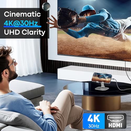 UANTIN USB C to HDMI Cable 25Ft for Home Office 4K High-Speed | USBC to HDMI Cord [Thunderbolt 3/4/5 Compatible] with MacBook Neo, Galaxy S9 to S25, iPhone 17 Pro/Max, iPad Pro, Surface - size: 25FT, style: 1 Pack