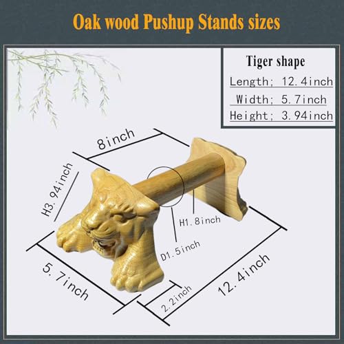 Tiger Power,Wood Pushup Bars Non-Slip Base Exercise Home.