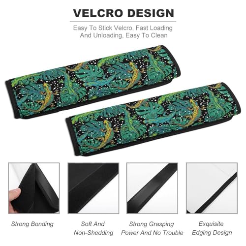 2PCS Reptiles Lizard Palm Car Seat Belt Pad Universal Fit Seat Belt Covers Cushion for Kids, Car Seats Pushchair Strollers High Chair Pushchair, Easy Install (No Tool) - color: Pattern 174