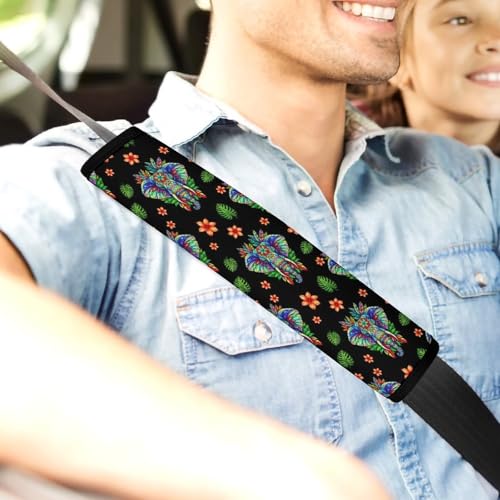 1 Pair Universal Soft and Comfortable Seat Belt Shoulder Pad for Kids, Stroller Pushchair High Chair, Tropical Elephant Boho Mandala Shoulder Protector, Anti-Slip Pad - color: Pattern 1215