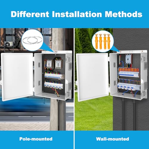 Electrical Junction Box, Outdoor Water Resistant Nema Enclosure, Ventilated ABS Plastic WiFi Project Box with Internal Mounting Panel & Hinged Cover 15.7" Lx 11" Wx 4.1" H - size: 15.7"L x 11"Wx 4.1"H