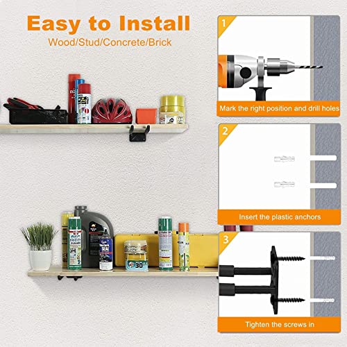 TORACK 4 Pack Garage Storage System Hooks, Heavy Duty Wall Mount Tool Organizer, Chair Hanger Garage Storage Utility Hooks for Car Tires, Ladders, Chairs, Strollers, Power Tools, Garden Tools - size: 4-Pack 12.4" Heavy Hooks
