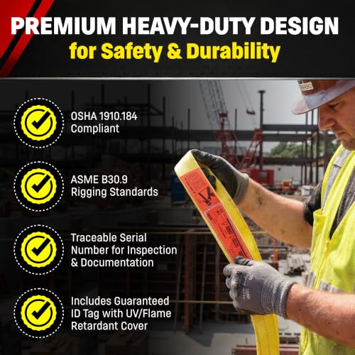 DD Sling 2" x 30' Nylon Endless Lifting Sling – USA Made, 12,800 lb Vertical, 10,200 lb Choker, 25,600 lb Basket – 2 Ply Heavy Duty 900 Webbing, Type 5 Endless Rigging Sling - size: 2"x30'