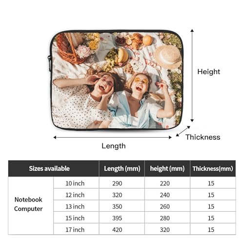 Custom Laptop Sleeve Bag Personalized Laptop Case Add Photo Logo Text Carrying Briefcase Protective Case Computer Notebook Bag (17 inch) - size: 17 inch