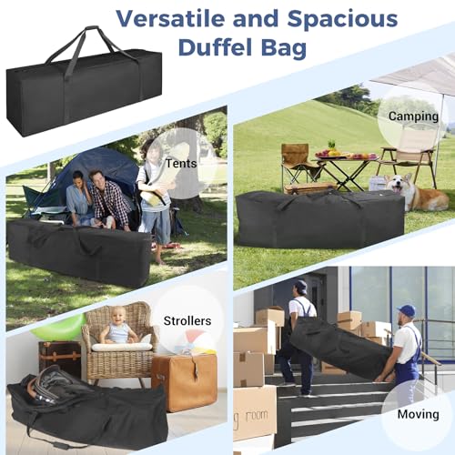 COOLBEBE 2 Pack 52" Sports Duffle Bag - 160L Extra Large Travel Luggage Bag | Upgrade 2-way Lockable Zippers, Sturdy & Water Resistant Long Duffle Bag for Tent Pole Camping Moving (Black 52inch) - size: 52" x 12" x 16" 2Pack