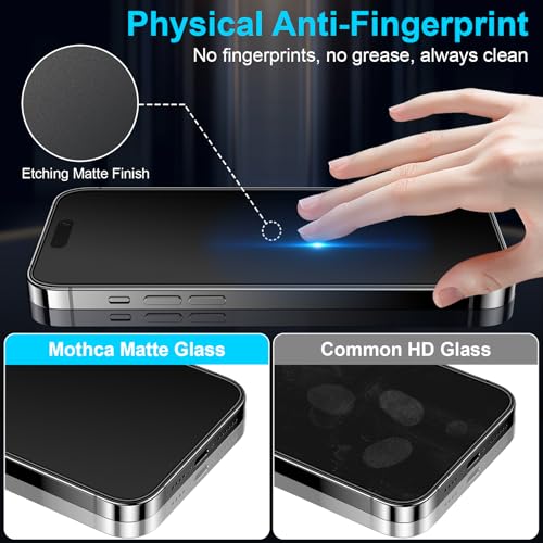 Mothca 2 Pack Matte Glass Screen Protector for iPhone 14 Pro Max 6.7-inch [Auto Fit Box Dust-Free] Edge to Edge Full Coverage Anti-Glare & Anti-Fingerprint Tempered Glass, Bubble Free, Smooth as Silk - size: iPhone 14 Pro Max-6.7 Inch