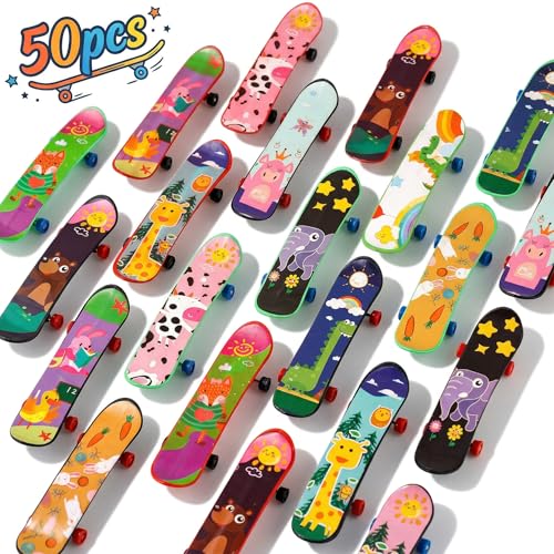 LovesTown 50 PCS Mini Finger Skateboards for Sports Party Favors | Professional Finger Boards Set Toys for Kids Birthday Gifts Party Favors, Goodie Bag Fillers, Classroom Prizes Treasure Box