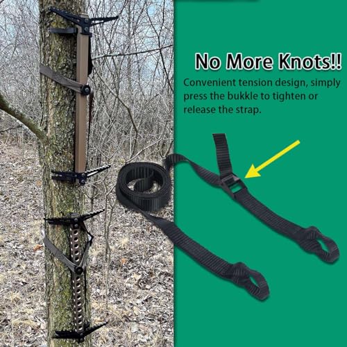 Huntury Climbing Stick Straps, Tree Stand Strap, Climbing Steps Replacement Strap, Climbing Stick Attachment, Quick, Easy and Quiet to Install, Treestand Accessessories For Hunting - style: Pack Of 2