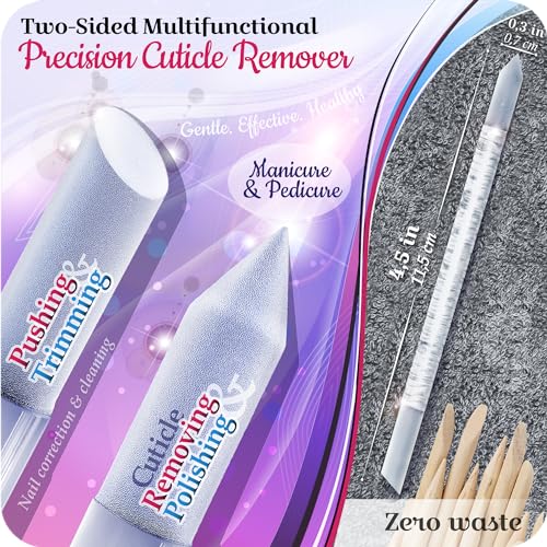 GLADZY Genuine Czech Glass Nail File Set - Callus Remover Foot Rasp, Cuticle Pusher Manicure Stick, Double Sided Etched Different Grit Surface, Professional Nail Care Tool, Made in EU - color: All-in-one Set - Yellow Orange