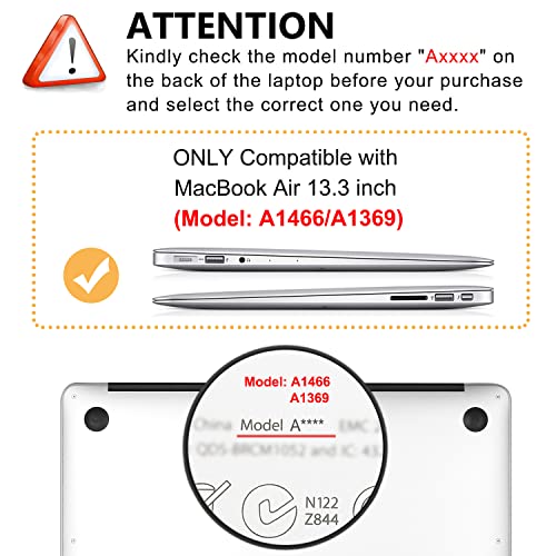 Case for MacBook Air 13 inch A1466 A1369 2010-2017 Release, 5 in 1 Matte Clear Hard Shell&Keyboard Cover&Screen Protector&Webcam Cover Compatible with Older Version Air 13.3, Cactus - color: Z Light Green