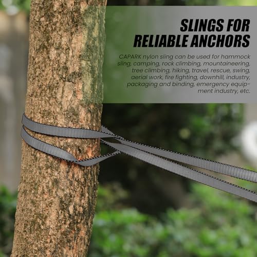 18MM Nylon Climbing Slings Runners 23 kN Strong Webbing Straps for Rock Climbing, Rappelling, Swing, Yoga Hammock etc - color: 1PC Grey, size: 24inch/60cm