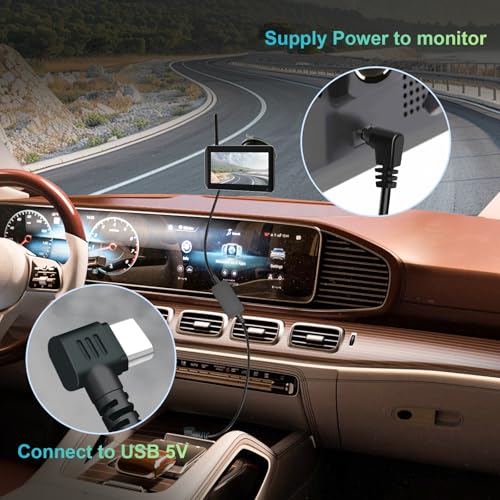 Furrion Vision S Display Power Cable Replacement -(6.56FT) | USB-C to DC 3.5mm charger adapter for FOS07TADS monitor, compatible with FOS48TA-BL/FOS48TAPK-BL hanging backup camera system - color: 6.56FT