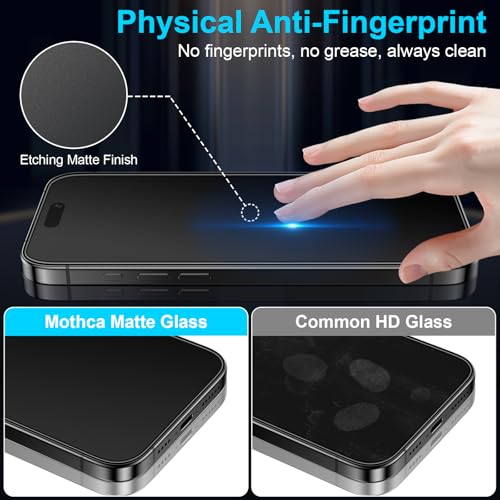 Mothca 2 Pack Matte Glass Screen Protector for iPhone 17 Pro Max/iPhone 16 Pro Max 6.9-inch [Auto Fit Box Dust-Free] Full Coverage Anti-Glare & Anti-Fingerprint Tempered Glass, Smooth as Silk - size: iPhone 17 Pro Max/16 Pro Max 6.9-inch
