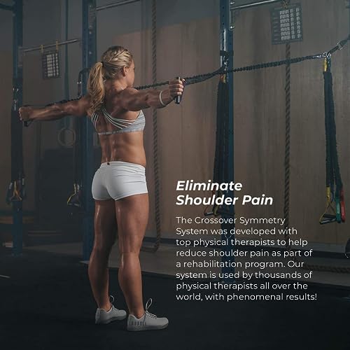 Crossover Symmetry Shoulder System Includes Two Sets of Resistance Bands Attachments Training Guide Exercise Chart Online Workouts for Home Fitness Rehab Rotator Cuff Exercises - style: Athletic Door Belts