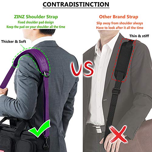 Bag Shoulder Strap, Padded Adjustable Shoulder Strap Replacement - color: Purple, size: 57"