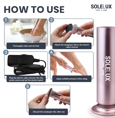 Upgraded 2026 Electric Foot File – Callus Remover for Women & Men with Adjustable Speed, 60 Sanding Pads & Dead Skin Exfoliation – at-Home Pedicure Tool for Dry, Cracked Feet (Pink)