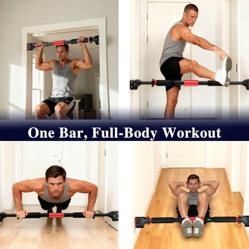 Pull Up Bar for Doorway, Adjustable Chin Up Bar with Smart Lock Mechanism, No Screws Strength Training Equipment for Home Gym Upper Body Workout, Fits Most Door Frames 28.5"- 37"