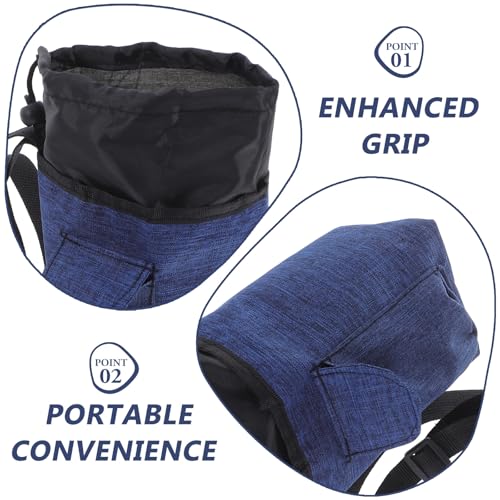Yardwe Rock Climbing Chalk Bag with Zippered Storage, Non-Slip Chalk Holder Waist Pouch in Navy Blue for Bouldering and Outdoor Climbing Gear