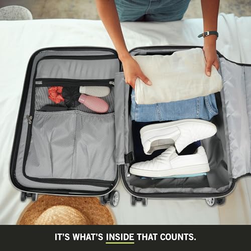 Kenneth Cole REACTION Diamond Tower Collection Lightweight Hardside Expandable 8-Wheel Spinner Travel Luggage, Black, 3-Piece Set (20", 24", & 28") - color: Black, size: 3-Piece Set (20", 24", & 28")