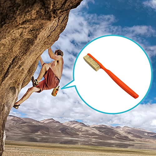 TWO STONES Climbing Chalk Brush with Thick Ultra Durable Boar's Hair Bristles, Bouldering Brush with Ergonomic Handle Portable with Climbing Chalk Bag(Not Included) for Climbing Wall Holds - color: Black+grey