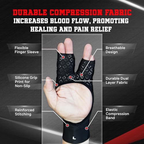 Finger Support Athletic Compression Gloves, Splint Alternative, Unisex L | Athletic Buddy Tape & Trigger Finger Sleeve & Brace, Arthritis Pain Relief & Joint Stabilizer for All Sports - size: Large, style: Original Glove
