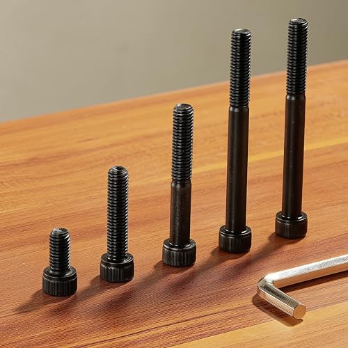 M10-1.5 x 80mm Socket Head Cap Screws, M10x1.5 Bolt, 12.9 Grade Alloy Steel, Allen Socket Drive, Black Oxide Finish, Half Thread, Quantity 6 - size: M10 x 80mm(6PCS)