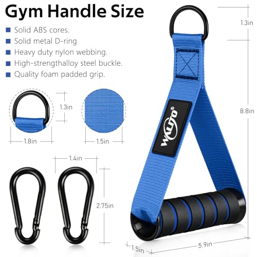 Exercise Handles, Cable Machine Handles for Gym Cable Attachments Training | 2 Pack Heavy Duty Handle with Non Slip Grip for Cable Machines, Pull Down Workouts, Resistance Bands and Home Gym Equipment - color: Blue