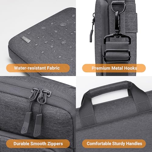 TECOOL 17 17.3 Inch Laptop Bag, 360 Protective Case Sleeve Messenger Bag | Waterproof Computer Briefcase with Shoulder Strap for 17-17.3 Inch Acer ASUS Lenovo HP Laptop Notebook, Dark Grey - color: Dark Grey, size: 17-17.3 Inch