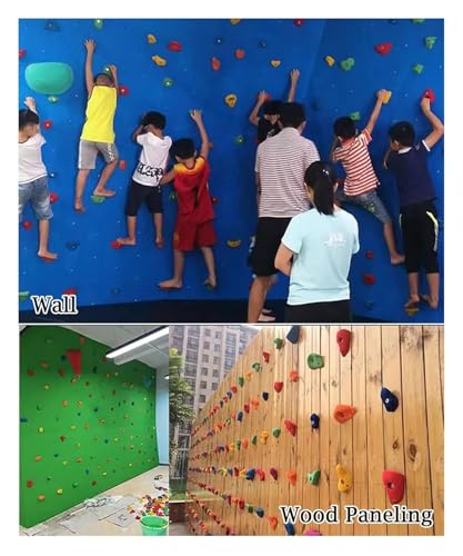 Climbing Kit,Climbing Holds, Set of 5 Screw-On Rock Climbing Holds, Random Style Climbing Grab Rocks, Home School Rock Climbing Wall(5pcs-Solid Wall Installation) - size: 5pcs-Solid wall installation
