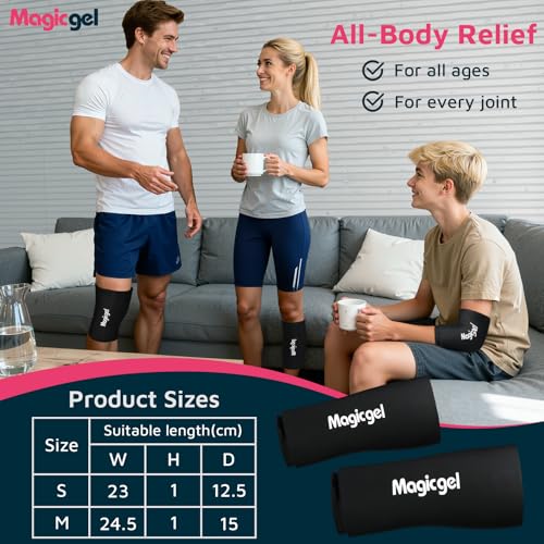 Magic Gel Elbow Ice Pack Wrap – Reusable Knee and Arm Sleeve - Hot & Cold Freeze Therapy Wrap for Targeted Areas – Compact Compression Fit for Knees, Calf, Joints, Tennis - style: Small Knee & Elbow Pack
