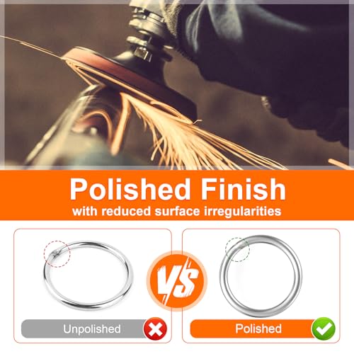 BEYOURD Metal O Rings, 304 Stainless Steel Welded Hardware Rings for Dog Collars & Leashes, Macrame, Ropes, Hanging Straps - color: Id150mm, size: WD12mm
