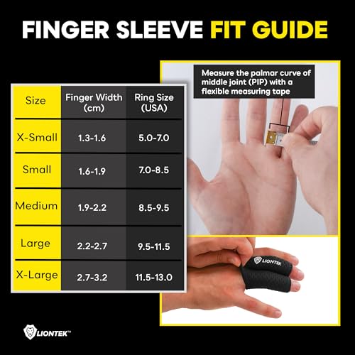 LIONTEK Double Flow Finger Sleeve V3 Pair — Joint Support & Compression for Activity, BJJ, Fitness, Volleyball, Basketball, and More (X-Small) - size: X-Small