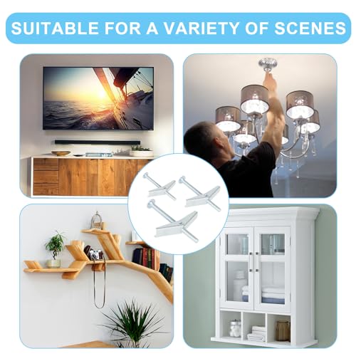 26 Sets 3 Size Toggle Bolts Heavy Duty Metal Drywall Anchors Kit | Toggle Bolts and Wing Nuts Set, Hollow Anchors Bolts Screws for Hanging Lamps Heavy Items 1/8" 12pcs, 3/16" 8pcs, 1/4" 6pcs - size: 3 Size Kit-52pcs(26sets)