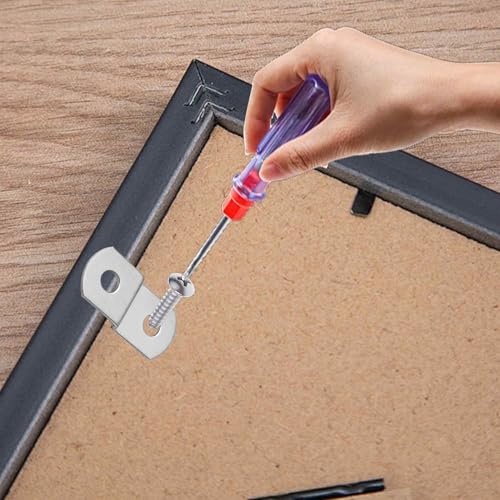 15PCS 1/4" Canvas Clips for Picture Framing, Offset Mounting Hardware with Screws for Art and Mirror Installation - size: 1/4 Inch