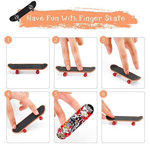 Skylety 31 Pieces Mini Finger Toys Set for Boy Girl Includes 6 Finger Skateboards, 4 Bikes, 2 Mini Scooters 4 Swing Board 8 Matched Wheels 7 Tool Accessories Educational Toy Party Favor(Cool) - style: Cool
