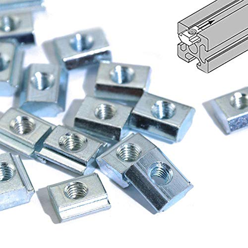 30pcs 2020 Series Sliding T Nuts Metric M4 Thread Slide in Hammer Head T-Nut for Standard 6mm T-Slot Aluminum Extrusion Profile （2020 Series M4） - size: 2020 Series M4