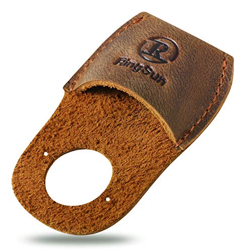 Thumb Guard Wood Carving Tools, Leather Finger Protector, Handmade Carpenter Working Carving Kit Accessories Brown RS40 - color: Brown