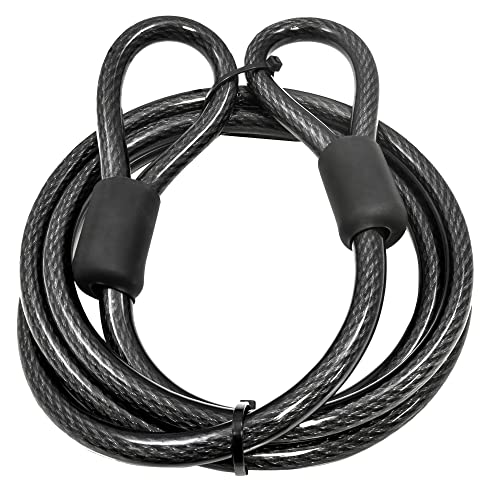 Lumintrail 12mm (1/2 inch) Heavy-Duty Security Cable, Vinyl Coated Braided Steel with Sealed Looped Ends (4', 7', 10', 15', 20', 25' or 30') (25-FT) - size: 25-FT