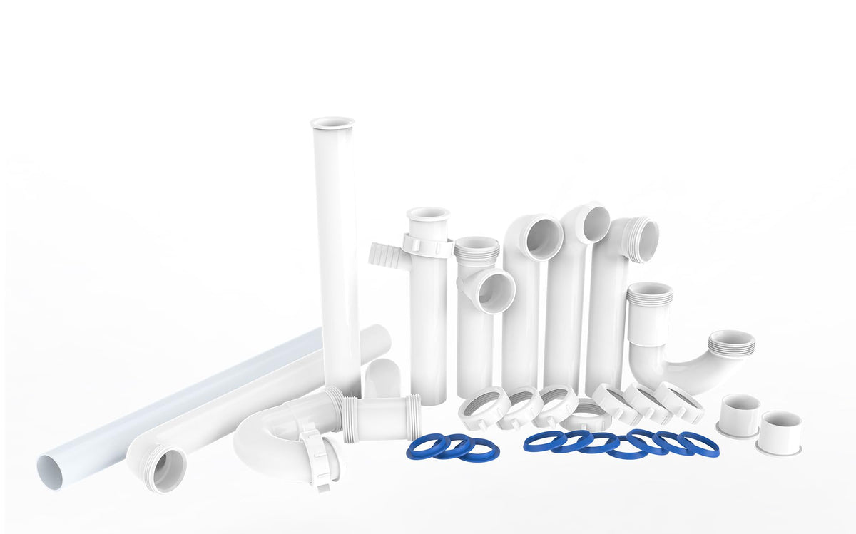 Kitchen Sink Drain Kit,1-1/2" Sink Drain Plumbing Kit,P-Trap Replacement