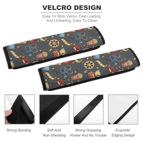 2PCS Movie Lovers Cinema Seat Belt Cover Breathable Seat Belt Cushion for Adults and Children, All Vehicles, Comfortable Driving - color: Pattern 432