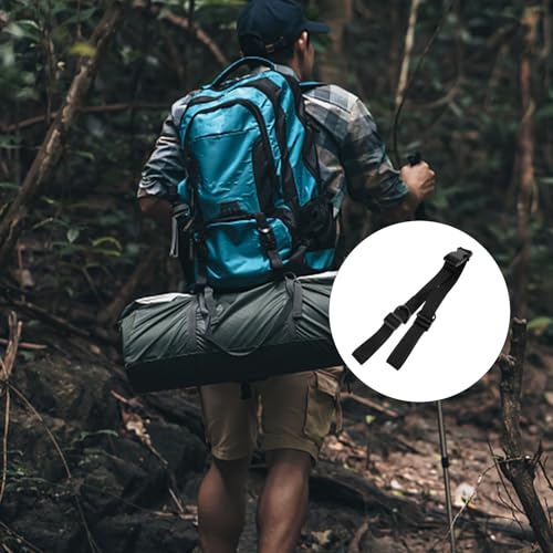 Ciieeo 2pcs Heavy-Duty Adjustable Buckle Tie-Down Straps with Thickened Woven Webbing for Cargo Securing, Tent Fixing, Backpack and Yoga Mat Bundling in Outdoor and Industrial Use