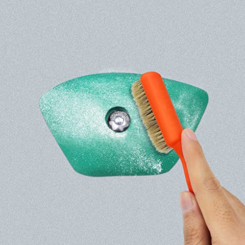 TWO STONES Climbing Chalk Brush with Thick Ultra Durable Boar's Hair Bristles, Bouldering Brush with Ergonomic Handle Portable with Climbing Chalk Bag(Not Included) for Climbing Wall Holds - color: Black+deep Blue