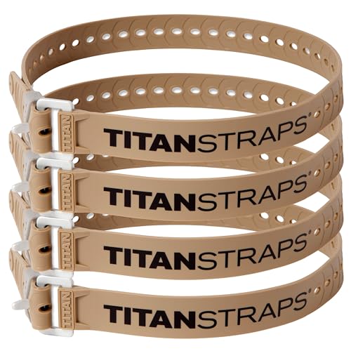 Titan Industrial Straps – Safety Strap Set to Secure Splits, Cargo Bikes, Garden Hoses, Wood Working Projects – 70 lb. Working Load, 30" Length, 4-Pack Coyote Tan - color: Coyote Tan, size: 30" Length / 4-Pack