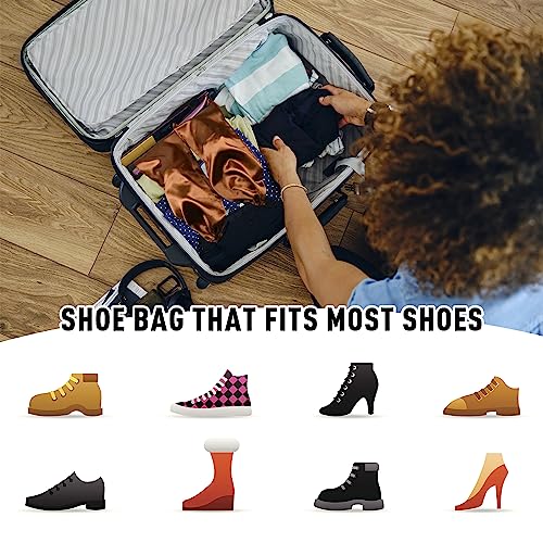 GONGKANGYUAN 4 Pack Shoe Bags for Travel Satin Fabric Shoe Bag with Drawstring for Men Women Travel Protecting Storing Shoes (Violets) - color: Purple