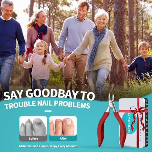 Toenail Clippers for Ingrown & Thick Toenails - Heavy Duty Toe Nail Clippers for Remove Side Ingrown Toenail with Angled Sharp Blades, Professional Pedicure Tool with Long Handle for Seniors & Men - style: Ingrown Nail Clipper - Red