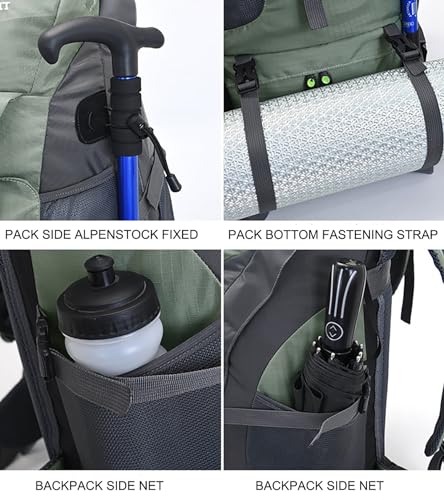 Bseash 50L Hiking Backpack, Water Resistant Lightweight Outdoor Sport Daypack Travel Bag for Camping Climbing Skiing Cycling (Black - No Shoe Compartment) - color: Black - No Shoe Compartment