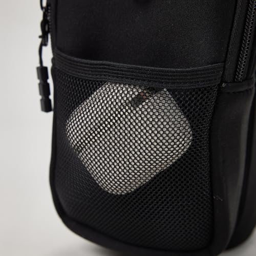 VAKAER Magnetic Gym Bag, Water Bottle Carrier Holder with Phone Pocket & Adjustable Strap,10 Ultra-Strong Magnets Stick to Fitness equipment, Workout Accessories Pouch for Women & Men, Black - color: Black